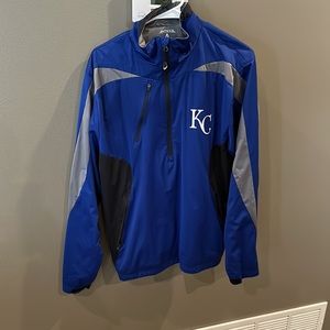 Antigua Kansas City Royals Mens Blue Long Sleeve 1/4 zip Pullover